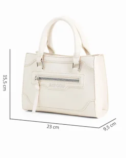 JUST GOLF - Borsa a mano beige con tasca frontale, tracolla removibile