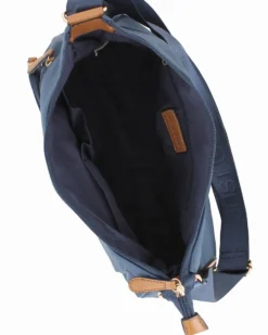 JUST GOLF - Borsa blu con doppia tasca frontale, manico regolabile e cerniera ad espansione