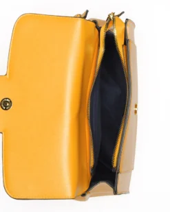 JUST GOLF - Borsa un manico gialla con tracolla removibile e tasca fontale loggata con patta