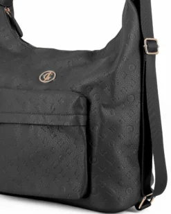 JUST GOLF - Borsa/zaino nera loggata con tasca frontale