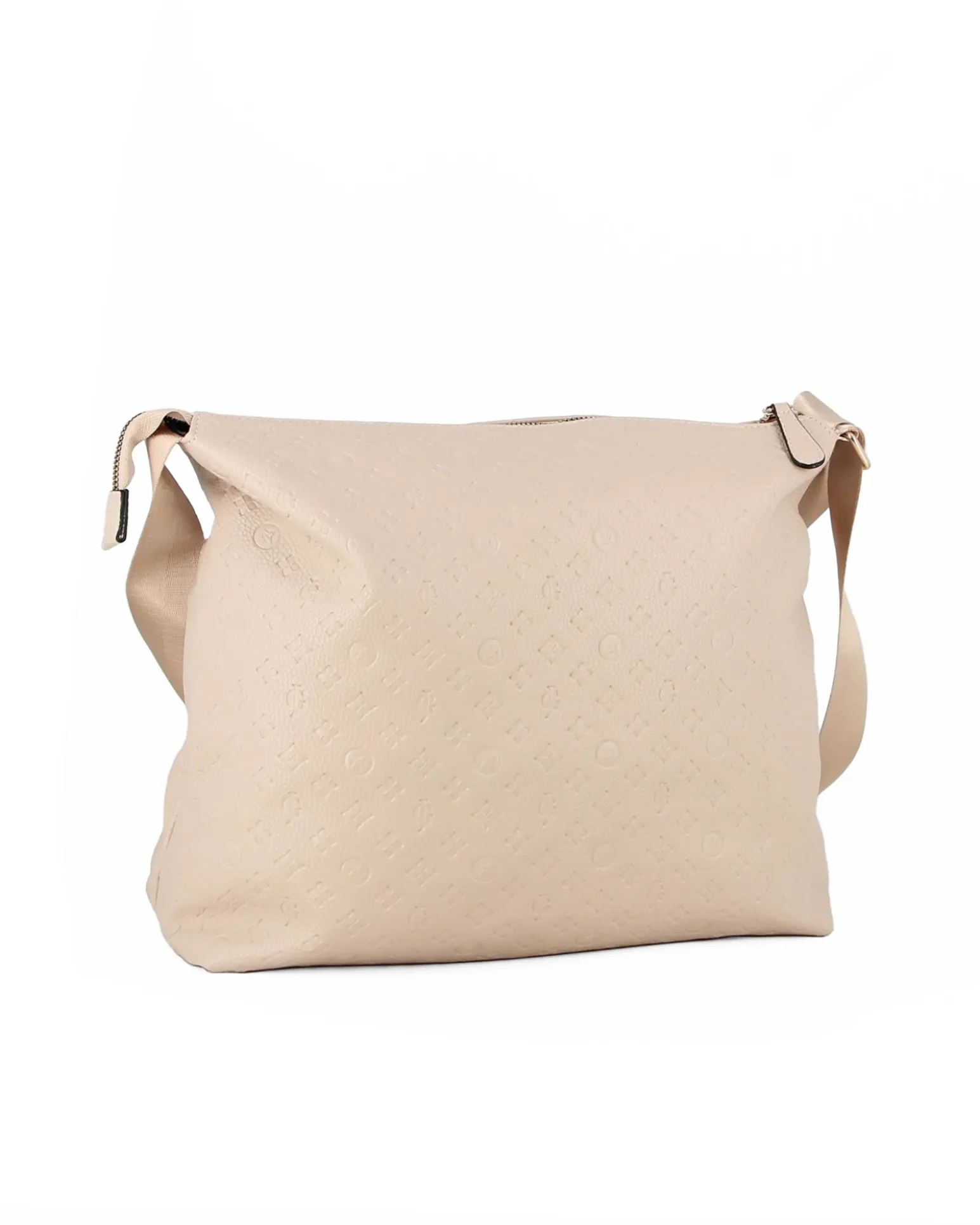 JUST GOLF - Tracolla beige loggata con con tre tasche frontali