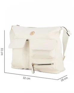 JUST GOLF - Tracolla bianca loggata con con tre tasche frontali