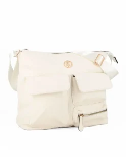 JUST GOLF - Tracolla bianca loggata con con tre tasche frontali