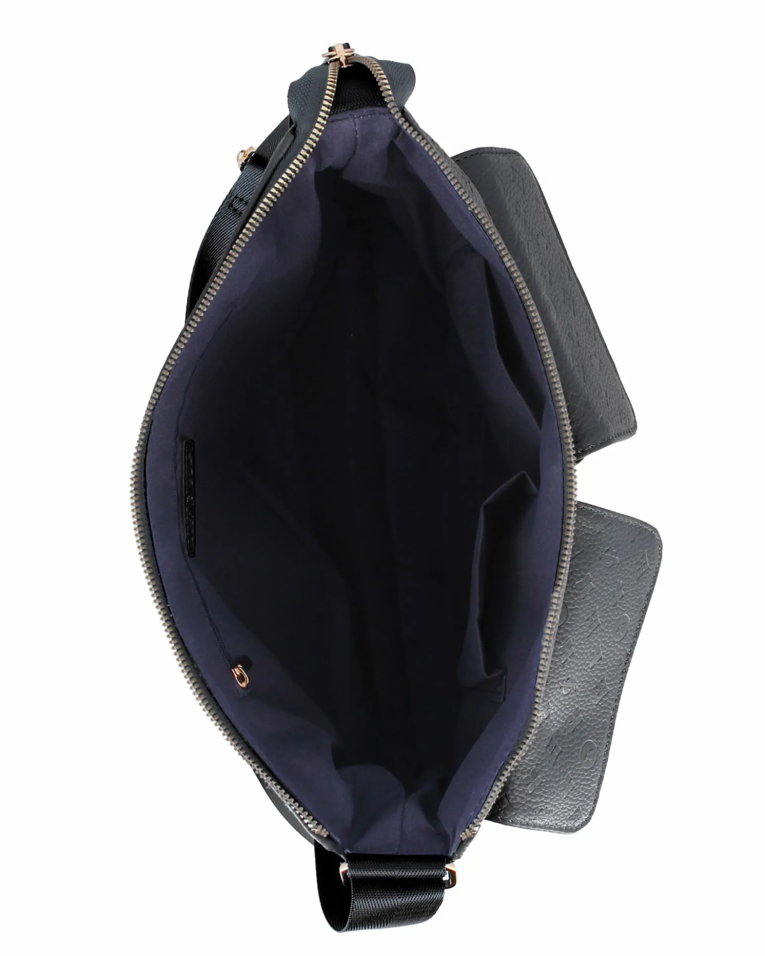 JUST GOLF - Tracolla nera loggata con con tre tasche frontali
