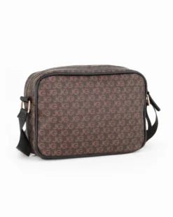 JUST GOLF - Tracolla nera/marrone loggata con tasca frontale e pattina con logo