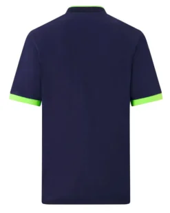 KAPPA - POLO MEZZA MANICA UOMO LOGO NEON BLU CON DETTAGLI VERDE FLUO, 341N22W-A07