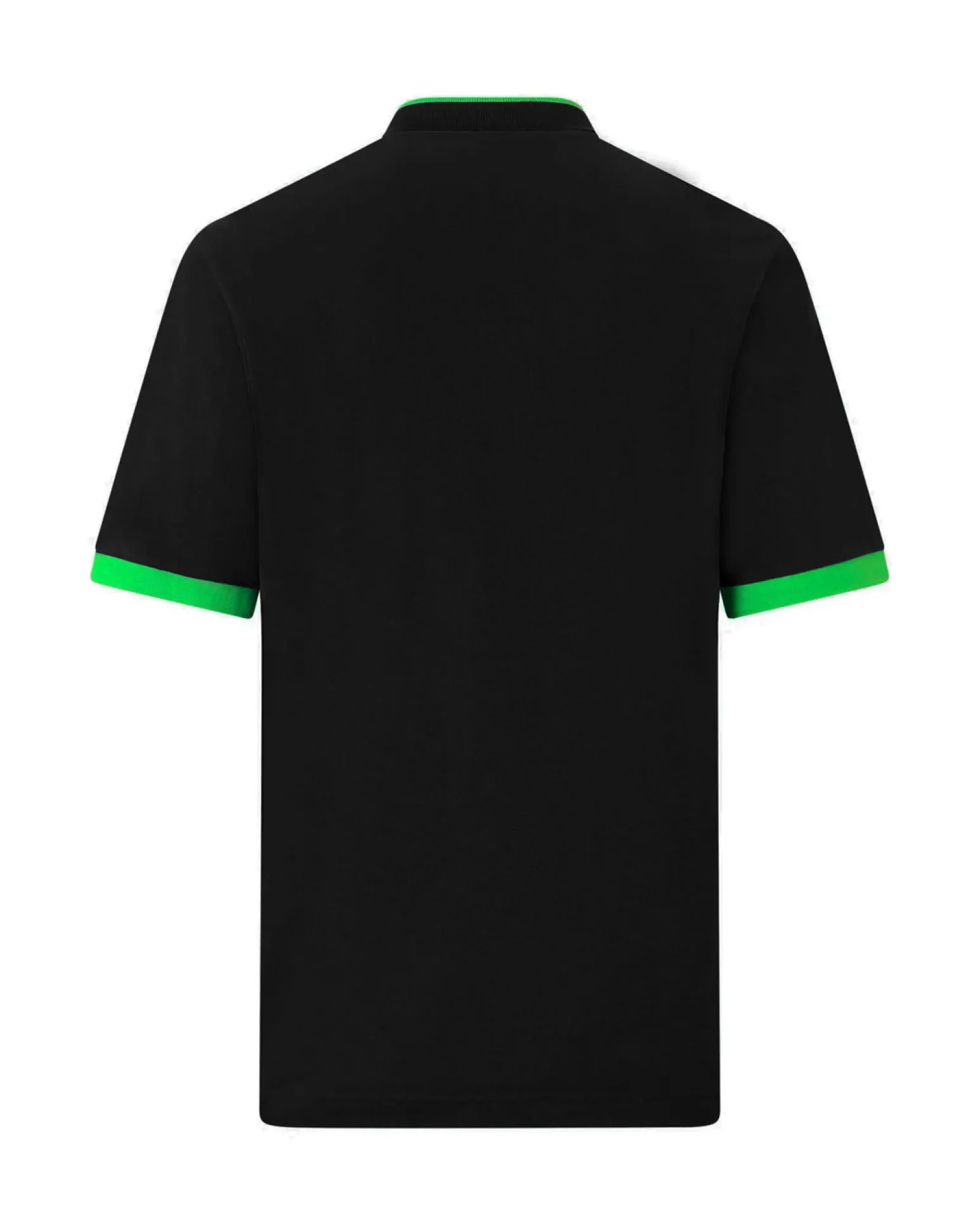 KAPPA - POLO MEZZA MANICA UOMO LOGO NEON NERA CON DETTAGLI VERDE FLUO , 341N22W-A19
