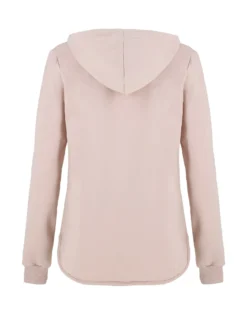 KEITH HARI - DONNA FELPA beige FULL ZIP CON CAPUCCIO