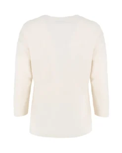 KEITH HARI - DONNA TSHIRT CREMA CON MANICA 3/4