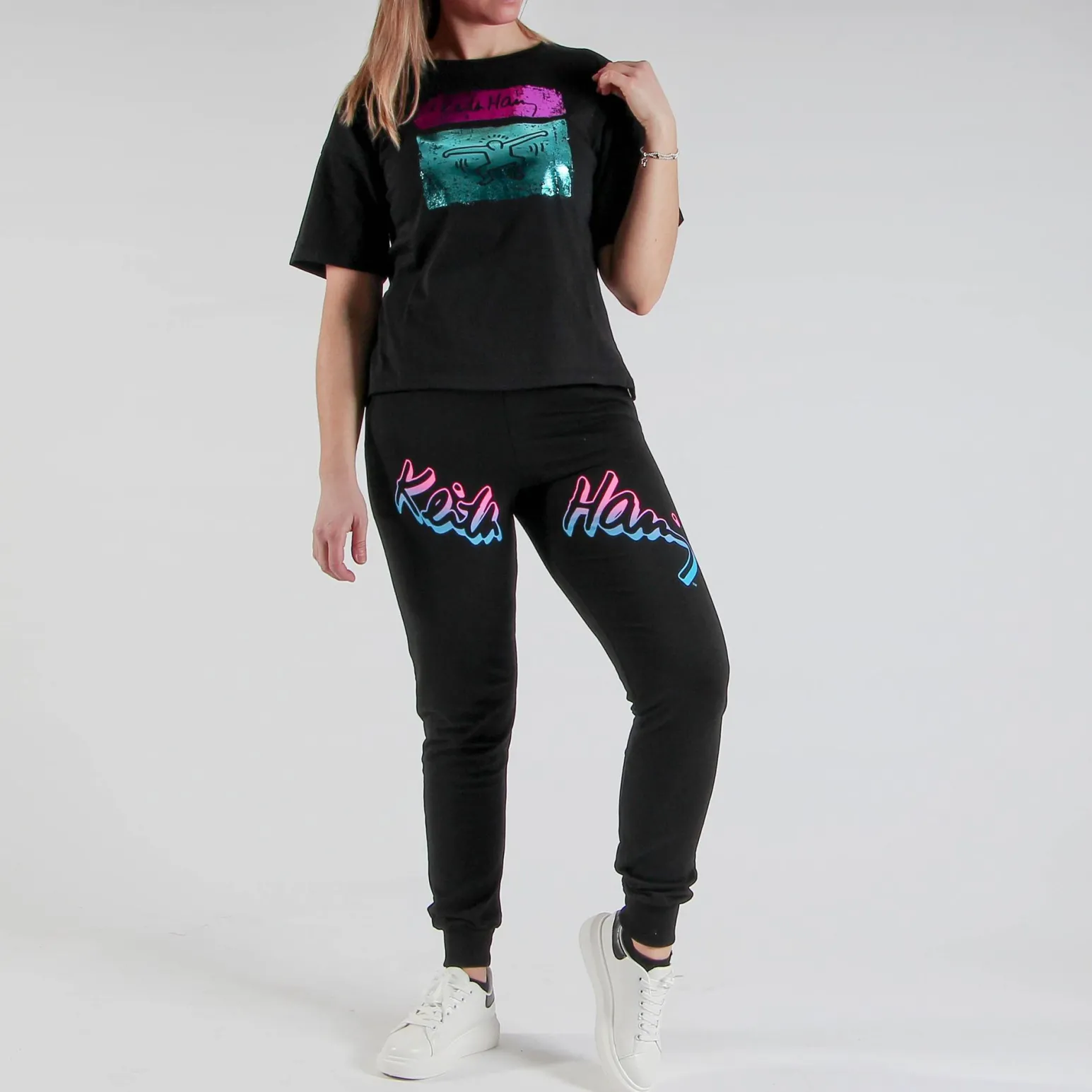 KEITH HARING - DONNA MAXI TSHIRT MEZZA MANICA