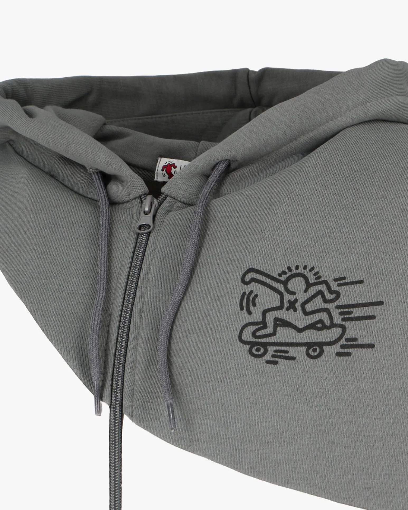 KEITH HARING - Felpa con cappuccio e full zip asfalto/bianco/taupe da uomo