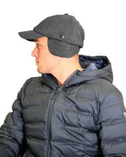 KEY UP - CAPPELLO BASEBALL GRIGIO CON VISIERA E PARAORECCHIE