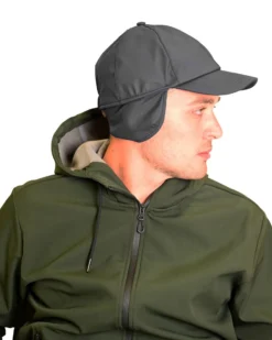 KEY UP - CAPPELLO INVERNALE BLU  DA UOMO IMPERMEABILE  E ANTIVENTO CON PARAORECCHIE