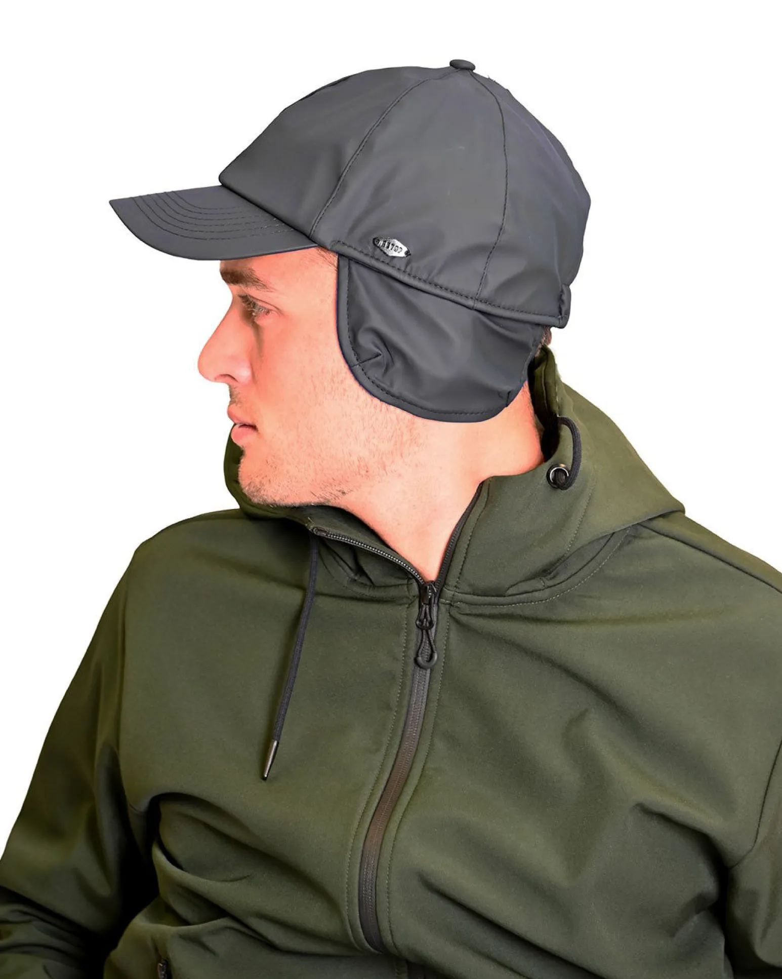 KEY UP - CAPPELLO INVERNALE BLU DA UOMO IMPERMEABILE E ANTIVENTO CON PARAORECCHIE