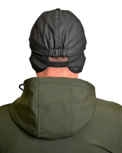 KEY UP - CAPPELLO INVERNALE NERO  DA UOMO IMPERMEABILE  E ANTIVENTO CON PARAORECCHIE
