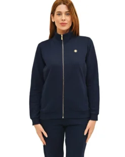 KEY UP - FELPA BLU FULL ZIP DA DONNA