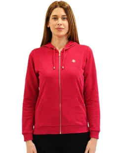 KEY UP - FELPA MAGENTA FULL ZIP DA DONNA
