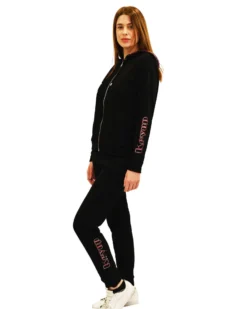 KEY UP - FELPA NERA DA DONNA CON CAPPUCCIO