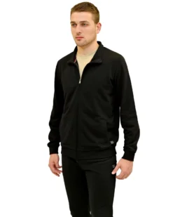 KEY UP - FELPA NERA DA UOMO FULL ZIP