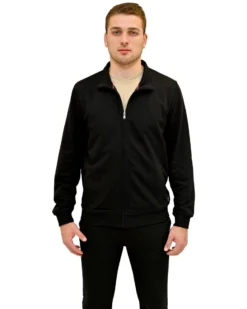 KEY UP - FELPA NERA DA UOMO FULL ZIP