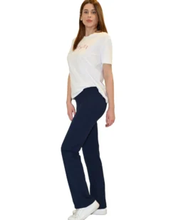 KEY UP - LEGGINGS BLU IN JERSEY ELASTICIZZATO ZAMPETTA 5LI20