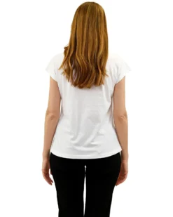KEY UP - MAGLIA MEZZA MANICA DONNA BIANCA GLAM -  5S894/0001