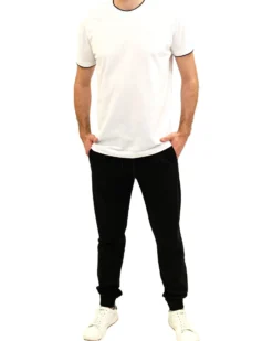 KEY UP - PANTALONE DA TUTA UOMO NERO IN JERSEY, 2JB81/1246