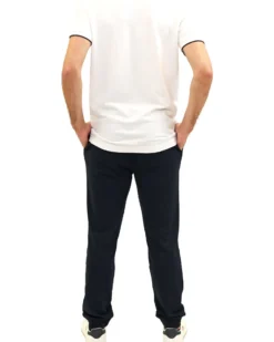 KEY UP - PANTALONE FELPA BLU DA UOMO CON POLSINO