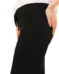 KEY UP - PANTALONE NERO IN JERSEY ELASTICIZZATO DA DONNA