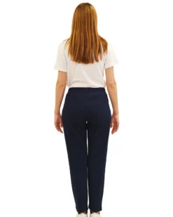 KEY UP - PANTALONE TUTA BLU DA DONNA CON FONDO DRITTO