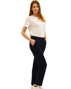 KEY UP - PANTALONE TUTA BLU DA DONNA CON FONDO DRITTO