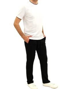 KEY UP - PANTALONE UOMO NERO IN JERSEY FONDO DRITTO - 2JB77/0002