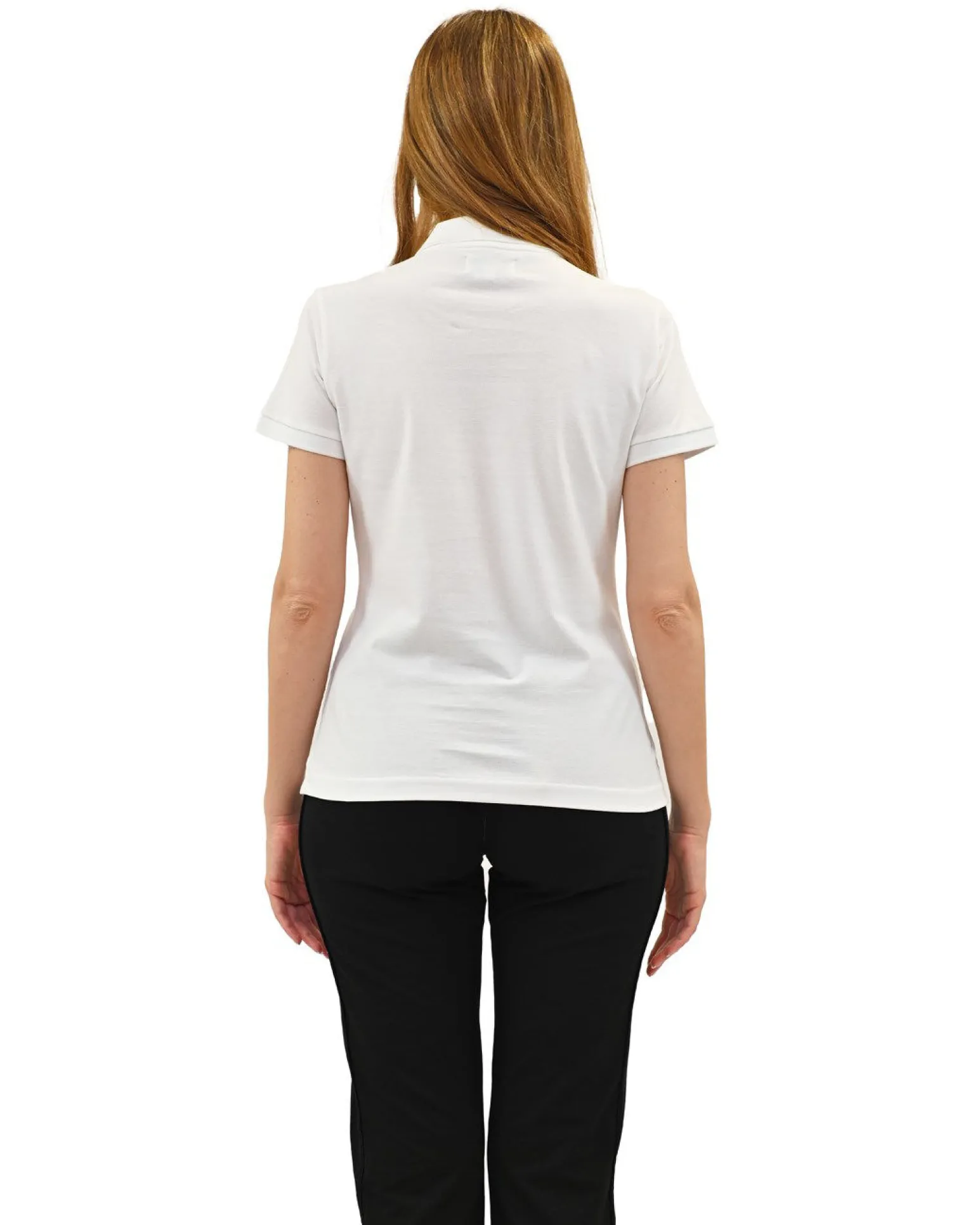 KEY UP -POLO IN PIQUET DONNA BIANCA CON COLLETTO - 5535Q/0001