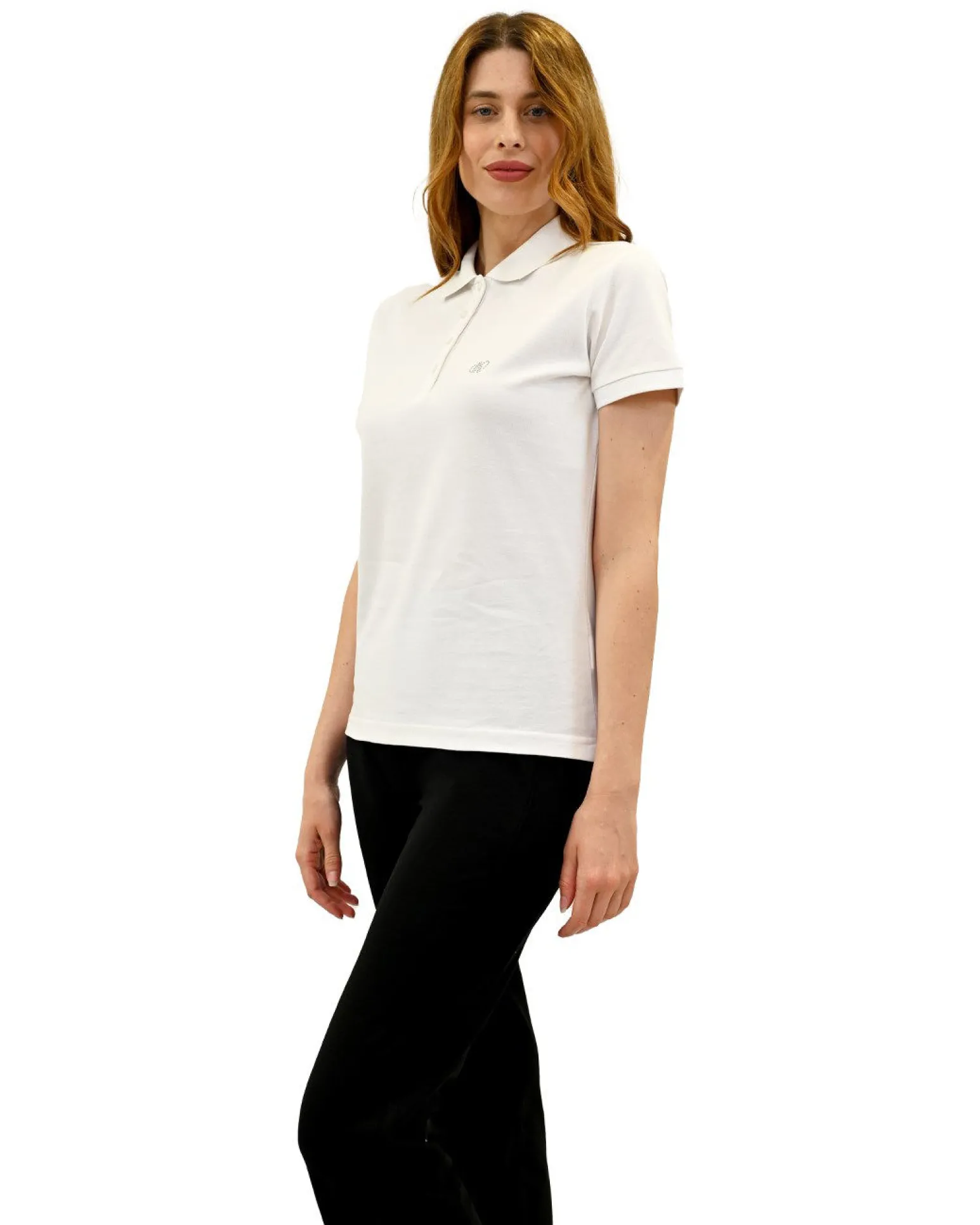 KEY UP -POLO IN PIQUET DONNA BIANCA CON COLLETTO - 5535Q/0001