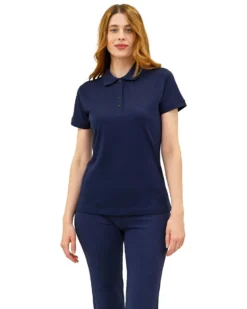 KEY UP -POLO IN PIQUET DONNA BLU CON COLLETTO - 5535Q/1265