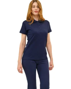 KEY UP -POLO IN PIQUET DONNA BLU CON COLLETTO - 5535Q/1265