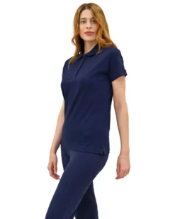 KEY UP -POLO IN PIQUET DONNA BLU CON COLLETTO - 5535Q/1265