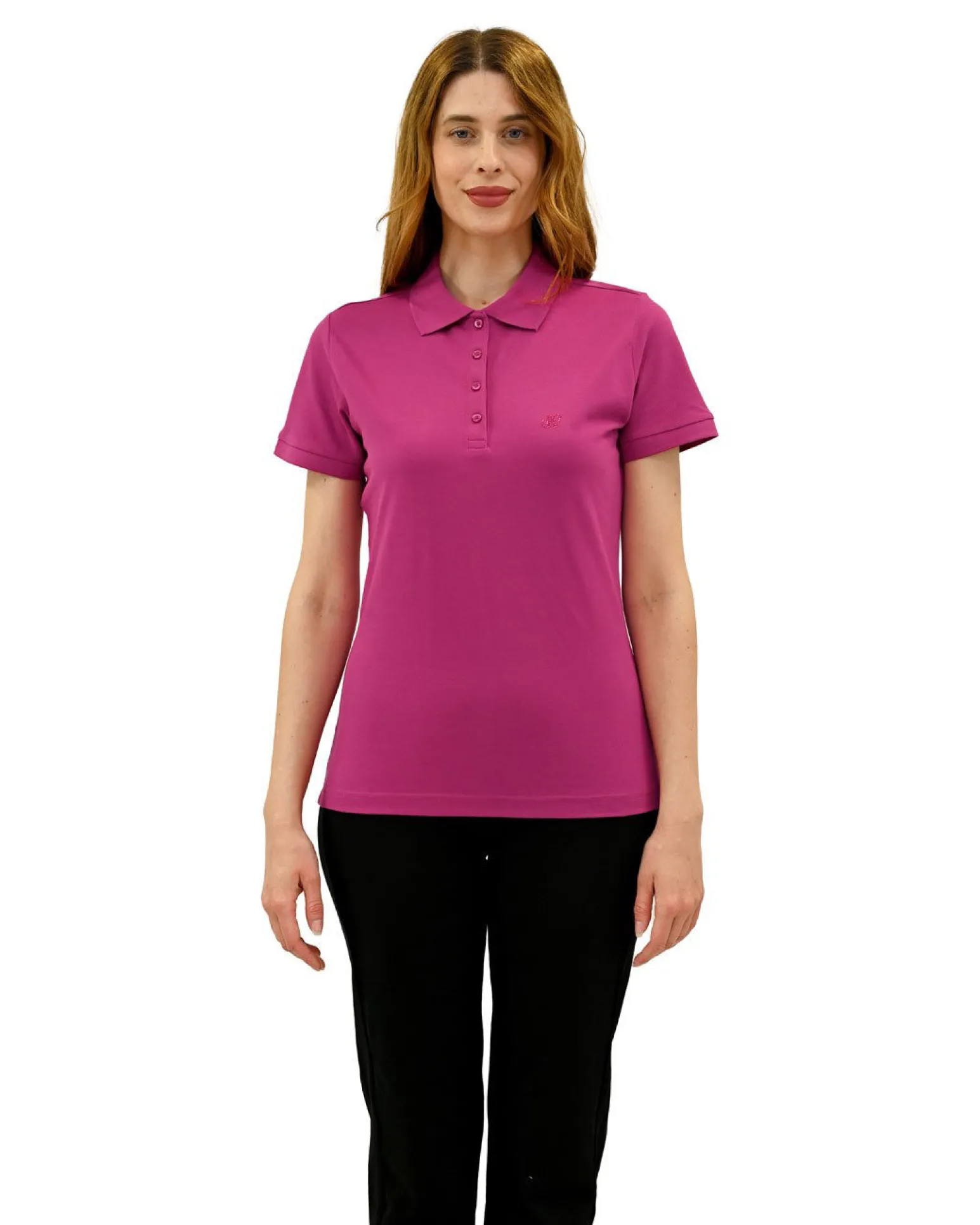 KEY UP -POLO IN PIQUET DONNA FUXIA CON COLLETTO - 5535Q/5511