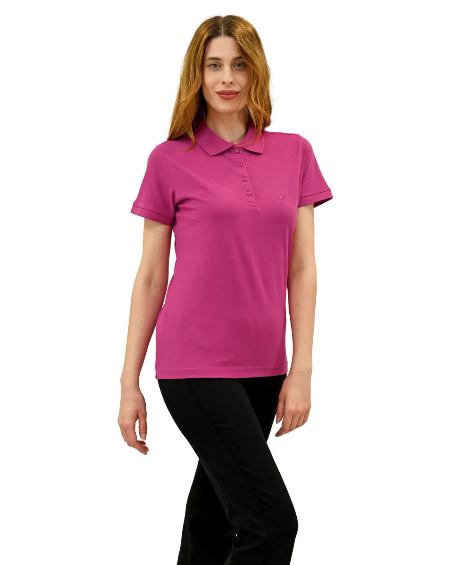 KEY UP -POLO IN PIQUET DONNA FUXIA CON COLLETTO - 5535Q/5511