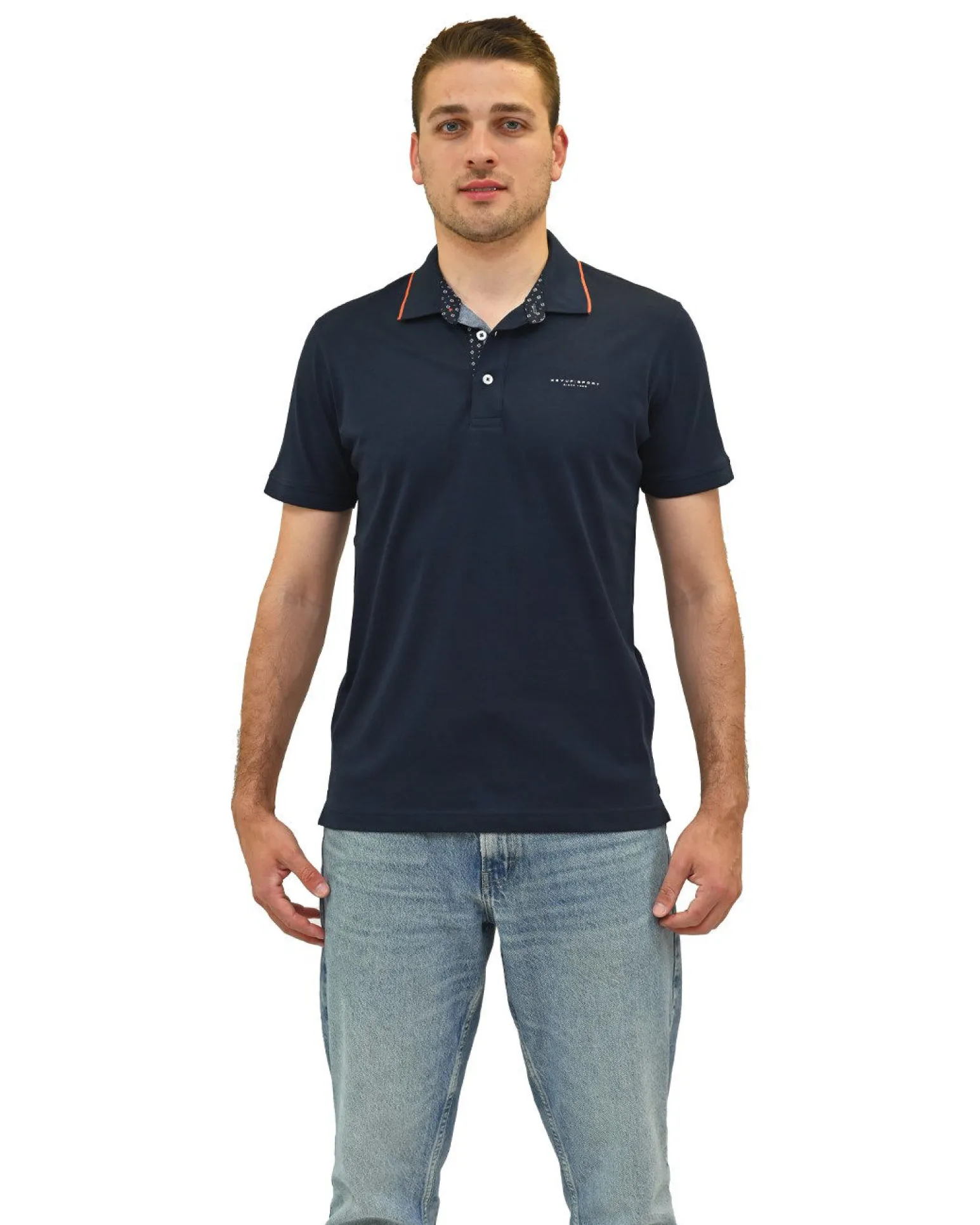 KEY UP - POLO MEZZA MANICA UOMO BLU - 2R522/2923