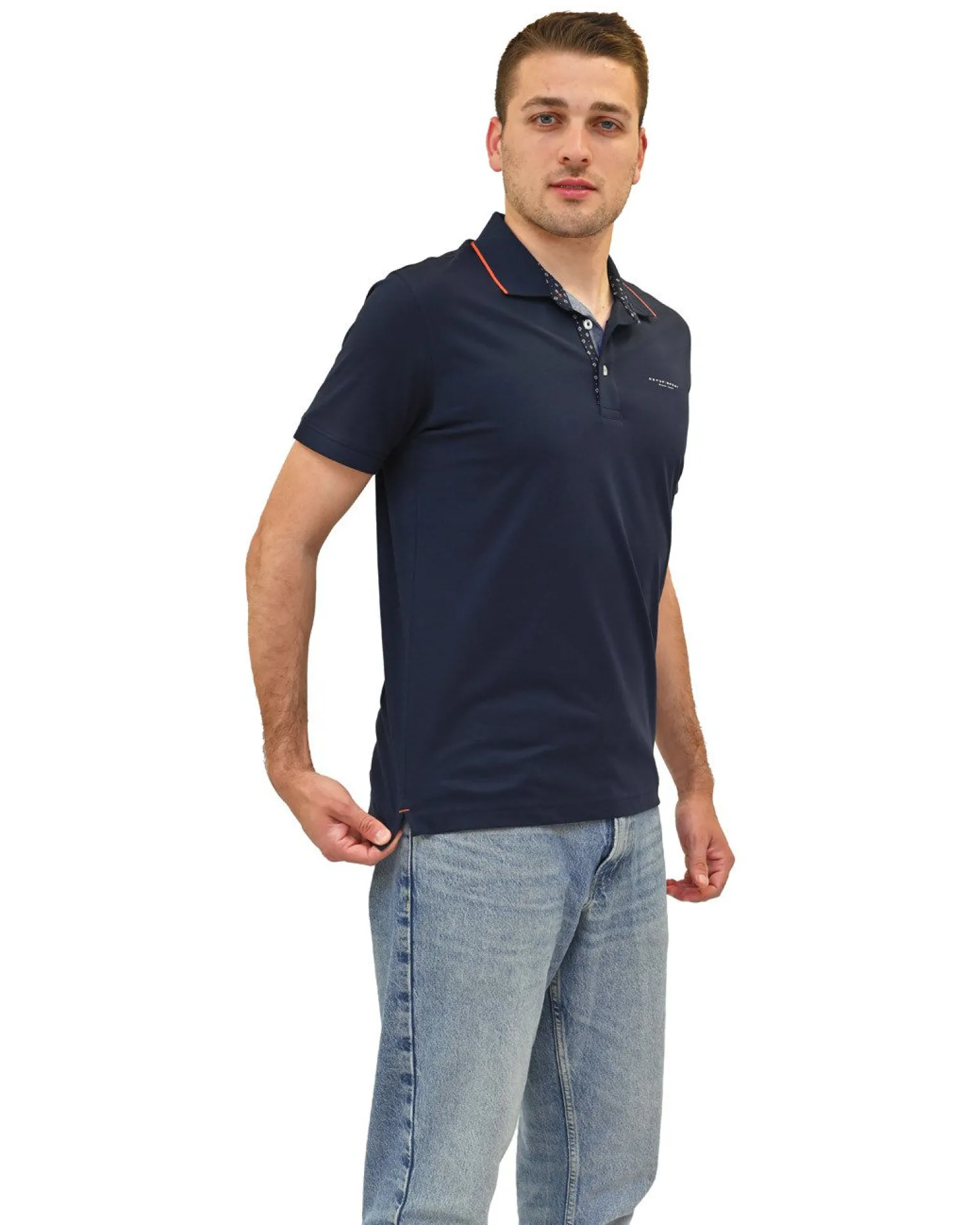 KEY UP - POLO MEZZA MANICA UOMO BLU - 2R522/2923