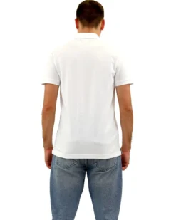 KEY UP - POLO MEZZA MANICA UOMO IN PIQUET BIANCA MEZZA ZIP CON TASCHINO - 2Q515/000