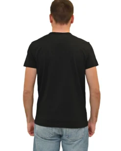 KEY UP - T-SHIRT GIROCOLLO ELASTCIZZATA NERA DA UOMO