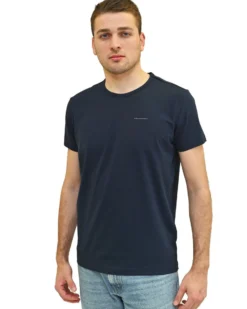 KEY UP - T-SHIRT GIROCOLLO ELASTCIZZATA NERA DA UOMO