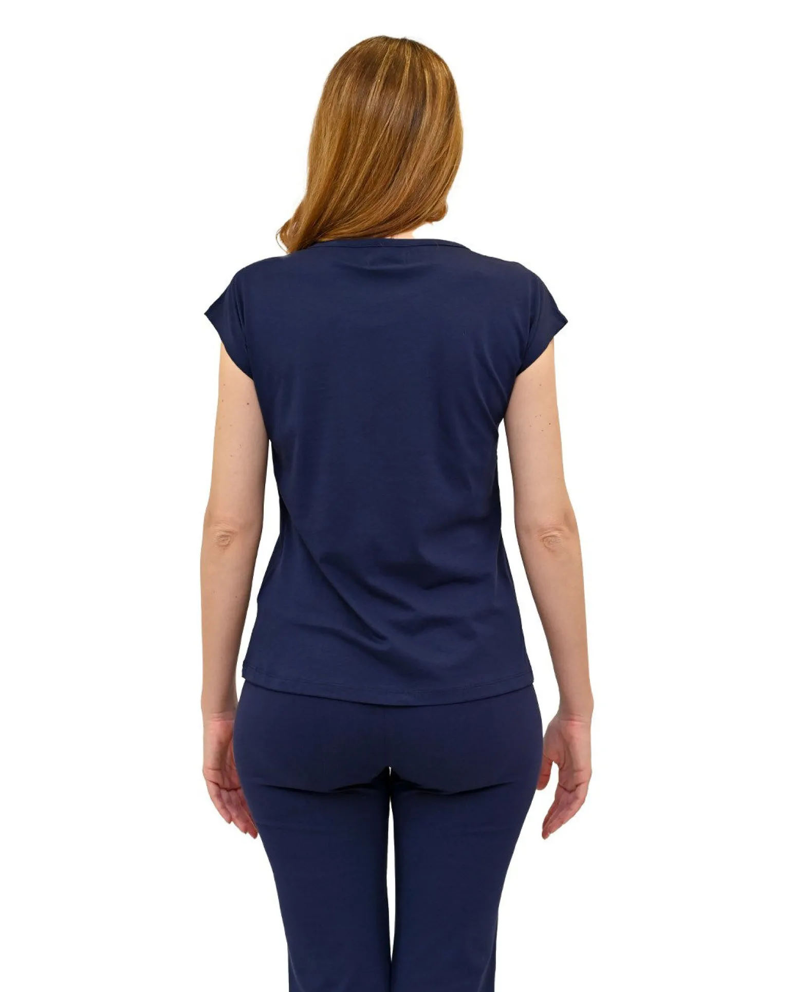 KEY UP - T-SHIRT MEZZA MANICA DONNA BLU GLAM - 5S426/2103