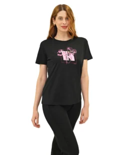 KEY UP - T-SHIRT MEZZA MANICA DONNA NERA - 5S882/0002