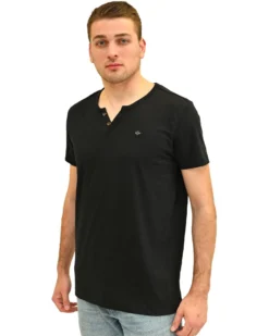 KEY UP - T-SHIRT MEZZA MANICA UOMO NERA SERAFINO -  2S156/0002