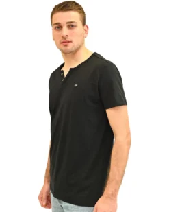 KEY UP - T-SHIRT MEZZA MANICA UOMO NERA SERAFINO -  2S156/0002