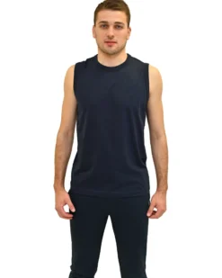 KEY UP - TSHIRT SMANICATA BLU DA UOMO IN COTONE JERSEY (STANDARD OEKO-TEX)