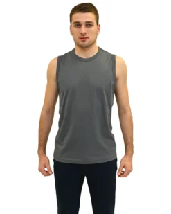 KEY UP - TSHIRT SMANICATA GRIGIA DA UOMO IN COTONE JERSEY (STANDARD OEKO-TEX)